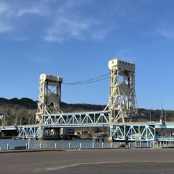 Copper Range Depot Family Restaurant - Photo of the Houghton/Hancock aerial lift bridge from the restaurant parking lot.
