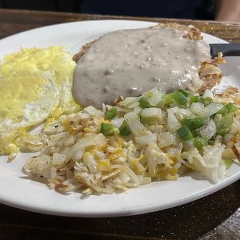 Steven’s Skillet - The country fried steak, eggs, and hash brown, may have been lacking color, but it was full of flavor. - Breakfast & Brunch Near Me - Toledo, Ohio Steven’s Skillet - The country fried steak, eggs, and hash brown, may have been lacking color, but it was full of flavor. - Breakfast & Brunch Near Me - Toledo, Ohio