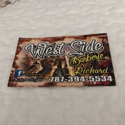West Side Barberie - Barber Richard business card.