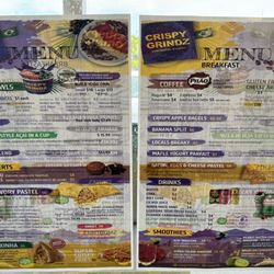 Crispy Grindz - Menu on the door.