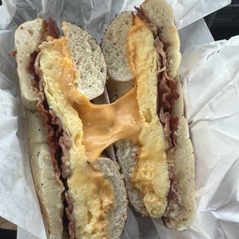 Bagel Street Cafe - Bacon, egg, and cheese bagel - Bagels Near Me - Menlo Park, California