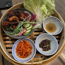 Miss Bāo - KBBQ Pork lettuce wrap with kimchi, sesame oil, as bbq sauce