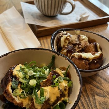 Momonoki - Dynamite Eggs & Takoyaki w Matcha latte - Cafes Near Me - Atlanta, Georgia