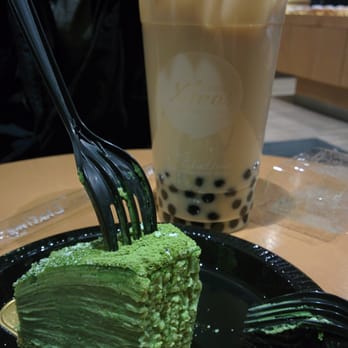 Bake Code  - North York - Matcha mille crepe cake & jasmine green milk tea - Bakeries Near Me - Toronto, Ontario