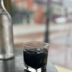 JewFro - How the Bat Flies at Night cocktail--made with charcoal.