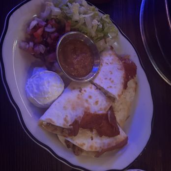 Sugar Restaurant & Bar - Happy hour steak quesadilla. Small as you can see size of salsa dish next to it - Spanish Near Me - Columbus, Ohio Sugar Restaurant & Bar - Happy hour steak quesadilla. Small as you can see size of salsa dish next to it - Spanish Near Me - Columbus, Ohio