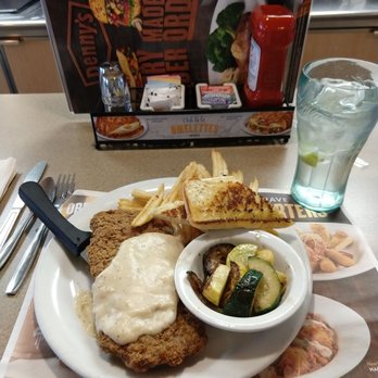 Denny's - Country fried steak, sauted squash, fries. - Diners Near Me - East Greenbush, New York Denny's - Country fried steak, sauted squash, fries. - Diners Near Me - East Greenbush, New York