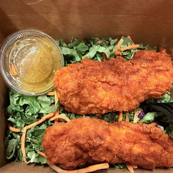 BIRDCODE Chicken - Green Bird with 2 hot spicy tenders. Thumbs up. - Chicken Shop Near Me - Vernon, Connecticut