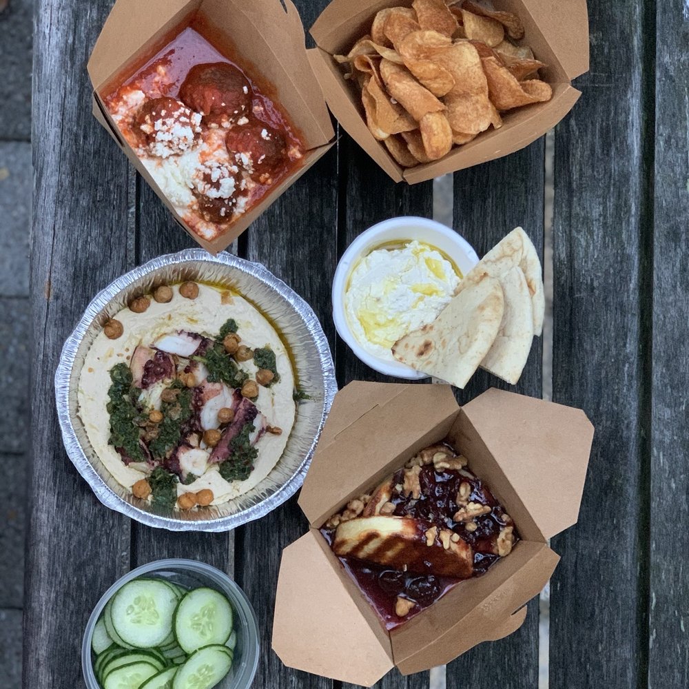 Vasili's Kitchen - Top: MEATBALLS with seasoned potato crisps Middle: GRILLED OCTOPUS, SPICY FETA Bottom: Cucumber , GRILLED TALAGANI CHEESE - Mediterranean Near Me - Gaithersburg, Maryland Vasili's Kitchen - Top: MEATBALLS with seasoned potato crisps Middle: GRILLED OCTOPUS, SPICY FETA Bottom: Cucumber , GRILLED TALAGANI CHEESE - Mediterranean Near Me - Gaithersburg, Maryland