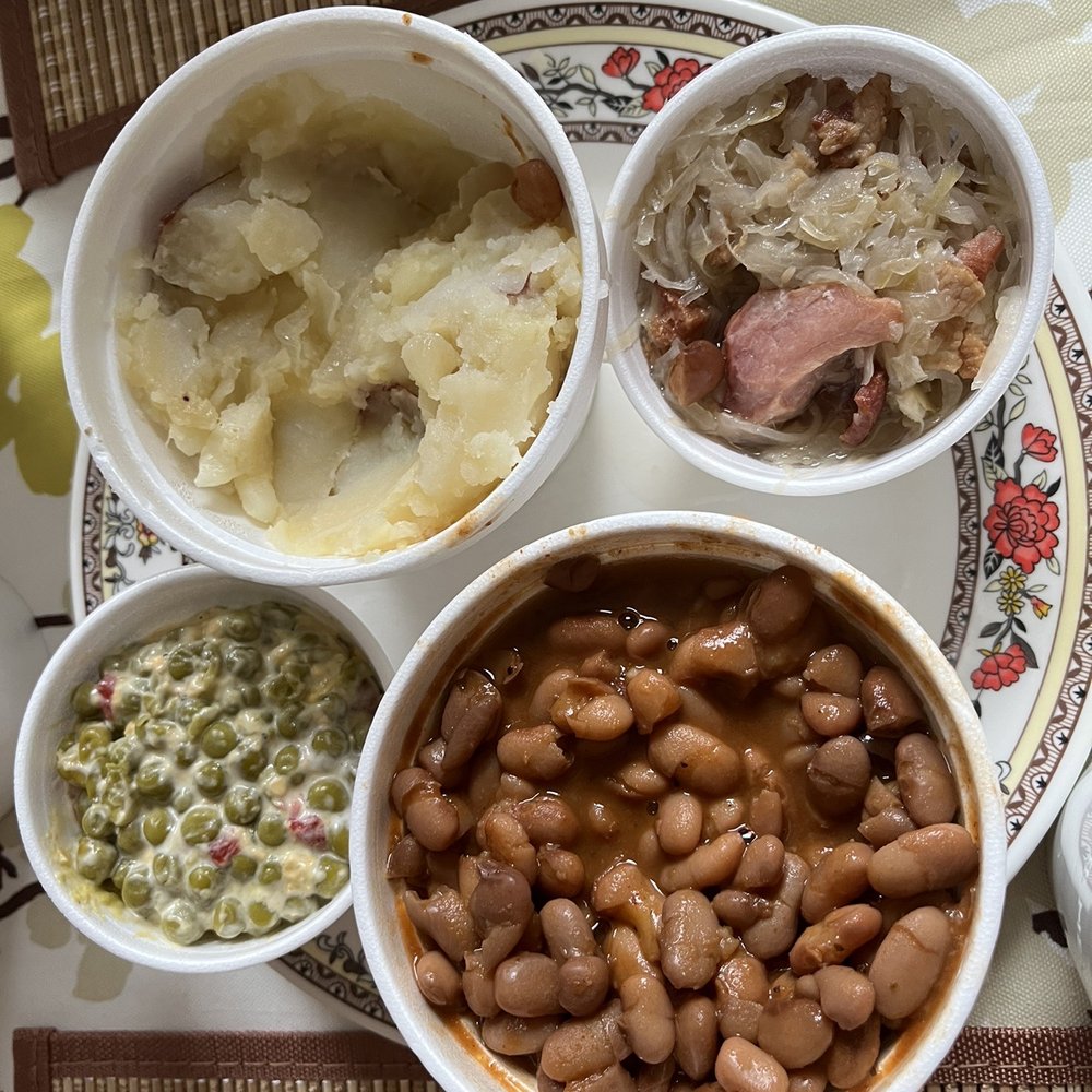 Jerry Mikeskas BBQ & Catering - Sides - potato, sauerkraut, beans, peas - Barbeque Near Me - Columbus, Texas Jerry Mikeskas BBQ & Catering - Sides - potato, sauerkraut, beans, peas - Barbeque Near Me - Columbus, Texas
