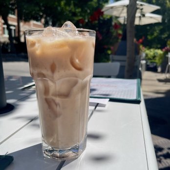 Little Goat Diner - vegan iced chai tea latte with pistachio milk - Diners Near Me - Chicago, Illinois Little Goat Diner - vegan iced chai tea latte with pistachio milk - Diners Near Me - Chicago, Illinois