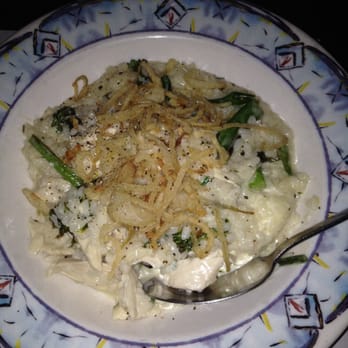 Marcella's - Today's risotto: rosemary, chicken, broccolini, gorgonzola, and crispy shallots - Italian Near Me - Columbus, Ohio Marcella's - Today's risotto: rosemary, chicken, broccolini, gorgonzola, and crispy shallots - Italian Near Me - Columbus, Ohio