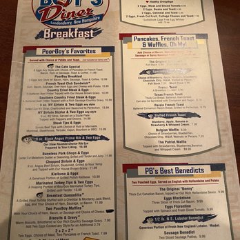 Poor Boy’s Diner - Menu - American Near Me - Londonderry, New Hampshire