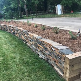 Dry stacked stone wall. Dry stacked stone wall.