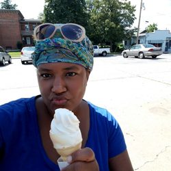 The Historic Ice Cream Station - Peach vanilla twist...taste like an updated dreamscicle. So refreshing.