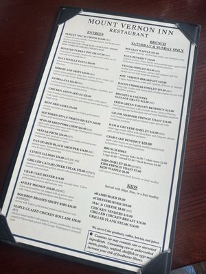 Menu photo 3 The Mount Vernon Inn Restaurant Mount Vernon, VA Menu photo 3 The Mount Vernon Inn Restaurant Mount Vernon, VA