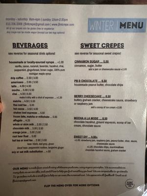 Menu photo 1 Flint Crepe Company Flint, MI Menu photo 1 Flint Crepe Company Flint, MI