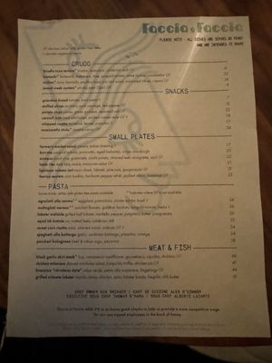 Menu photo 3 Faccia a Faccia Boston, MA