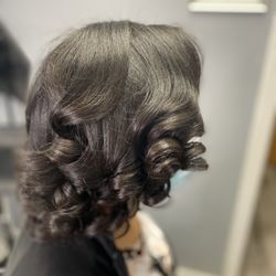 Hair Babe Beauty - Silk Press with curls