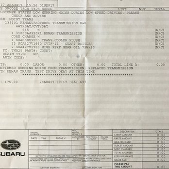 Serramonte Subaru - The warranty covered the new transmission on my 2013 Impreza - Auto Parts & Supplies Near Me - Colma, California Serramonte Subaru - The warranty covered the new transmission on my 2013 Impreza - Auto Parts & Supplies Near Me - Colma, California