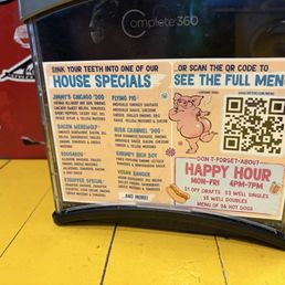 Menu at the cute booth Menu at the cute booth