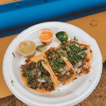 Cuantos Tacos - 3 tacos. One on the far right is "costra" - Mexican Near Me - Austin, Texas Cuantos Tacos - 3 tacos. One on the far right is "costra" - Mexican Near Me - Austin, Texas
