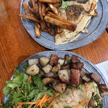 Tuscany Crepe with potatoes and Bombay Crepe with fries