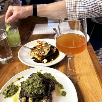 Manoli's - Riblets with Chimichurri and shrimps over crispy polenta with a BBQ and coffee sauce to die for. - Greek Near Me - Salt Lake City, Utah