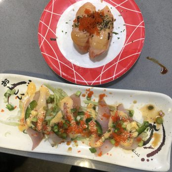 Fuji Sushi Buffet - Special Plates: Aburi Salmon (top) and Jalapeno Hamachi. - Japanese Near Me - Concord, California Fuji Sushi Buffet - Special Plates: Aburi Salmon (top) and Jalapeno Hamachi. - Japanese Near Me - Concord, California