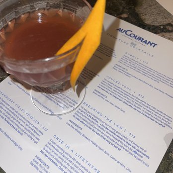 Au Courant - Breaking the Law cocktail - Modern European Near Me - Omaha, Nebraska
