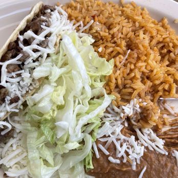 Taqueria Los Pericos #5 - Carne asada crispy taco with rice & beans (no sour cream) - Mexican Near Me - San Leandro, California
