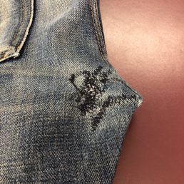 DO NOT LET THEM TAILOR YOUR VALUABLES! This is their attempt at patching a wear spot that is smaller than the circumference of a pen cap.