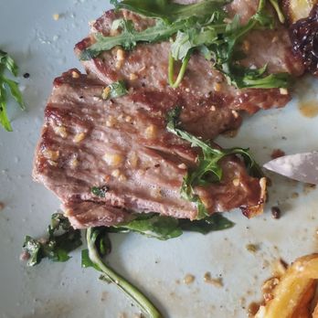 Adair Kitchen - Steak for steak frites, that is clearly not a ribeye as advertised! - New American Near Me - Houston, Texas Adair Kitchen - Steak for steak frites, that is clearly not a ribeye as advertised! - New American Near Me - Houston, Texas