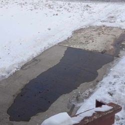Amen Oil Change - this is my driveway after the car got towed