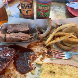 Ribs, brisket and sauce Ribs, brisket and sauce