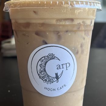Carp Moon Cafe - Iced Milky Way Latte with oat milk - Coffee & Tea Near Me - Carpinteria, California