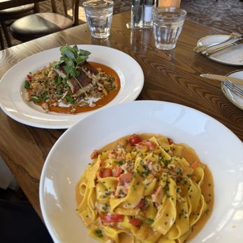 Scoma's of Sausalito - Curried Cashew Ling Cod & Lobster Fettuccine - Seafood Near Me - Sausalito, California Scoma's of Sausalito - Curried Cashew Ling Cod & Lobster Fettuccine - Seafood Near Me - Sausalito, California