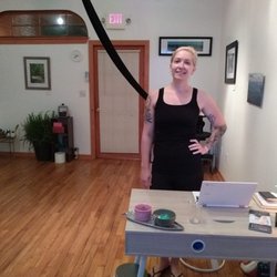 Black Cat Bodyworks - Amanda at her desk.