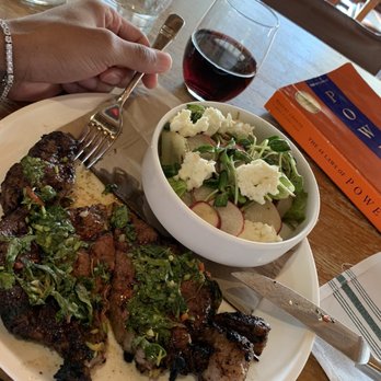 Barrel & Bushel - 3/4 Ribeye steak Delmonico with Salad and House Red  It was to die for. - Bars Near Me - Tysons Corner, Virginia