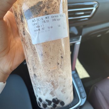 Happy Lemon - Large Oreo, milk, A8. Milk Tea Salted Cheese w/ 25% ice, 100% sugar, added boba - Juice Bars & Smoothies Near Me - Burlingame, California