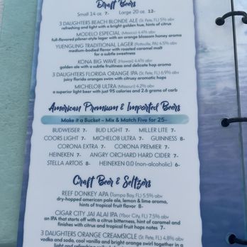 Sandbar - beer list - New American Near Me - Clearwater Beach, Florida Sandbar - beer list - New American Near Me - Clearwater Beach, Florida