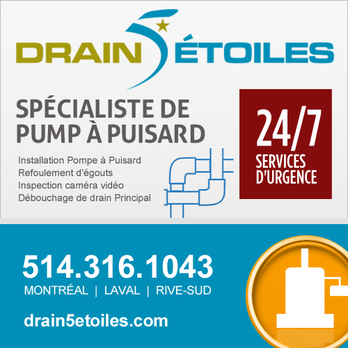 Drain 5 Etoiles - Sump pump installation - Plumbing Near Me - Laval, Quebec Drain 5 Etoiles - Sump pump installation - Plumbing Near Me - Laval, Quebec