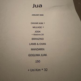 JUA - Menu - Korean Near Me - New York, New York JUA - Menu - Korean Near Me - New York, New York