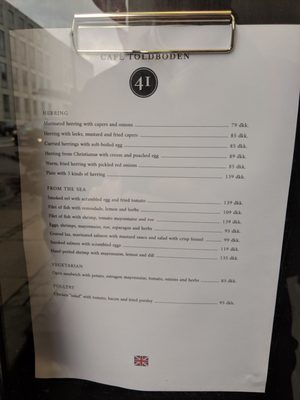 Menu photo 4 Cafe Toldboden Copenhagen, 84 Menu photo 4 Cafe Toldboden Copenhagen, 84