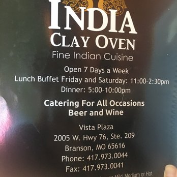 India Clay Oven - Indian Near Me - Branson, Missouri