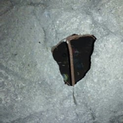 Putt-Putt Golf & Games - Holes in rocks with exposed rebar.