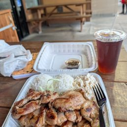 I got the barbecue chicken and sat outside.