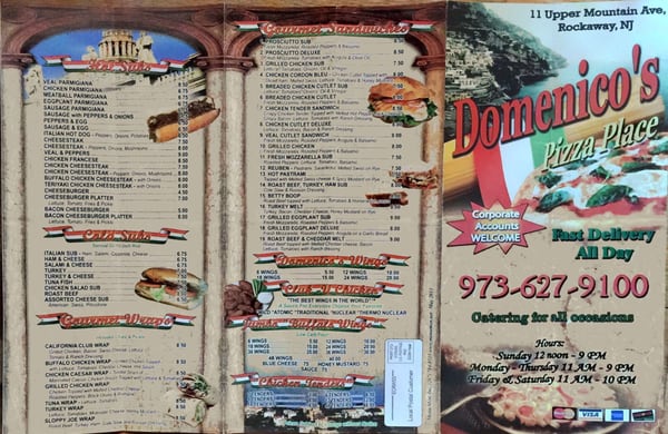 Menu photo 4 Domenico's Pizza Place Rockaway, NJ