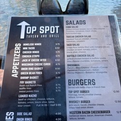 Top Spot Tavern and Grill - Menu side 1