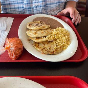 Henry's Mexican Restaurant - pupusa plate that were stuffed with pork chicken and beans and cheese - Mexican Near Me - Galveston, Texas Henry's Mexican Restaurant - pupusa plate that were stuffed with pork chicken and beans and cheese - Mexican Near Me - Galveston, Texas